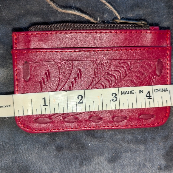 Labrado Leather - Red / Maroon "Tart" Hand-Tooled Small Coin Purse - NWT - Picture 5 of 6